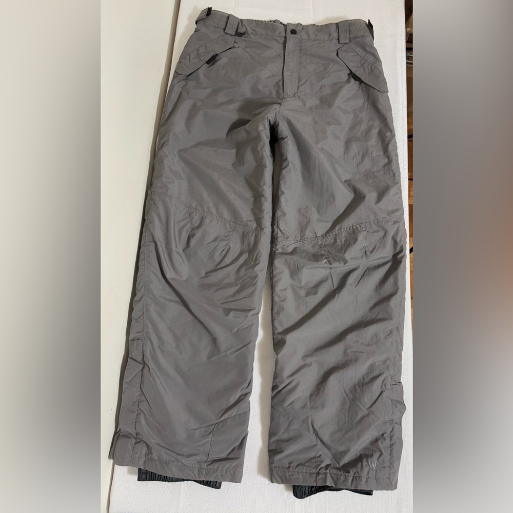 White Sierra Snow Pants Waterproof Adjustable Waist Gray Large